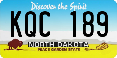 ND license plate KQC189