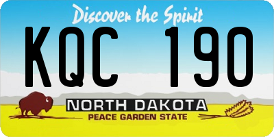 ND license plate KQC190