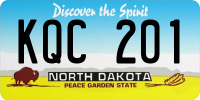 ND license plate KQC201
