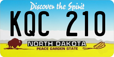 ND license plate KQC210