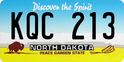 ND license plate KQC213