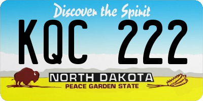 ND license plate KQC222