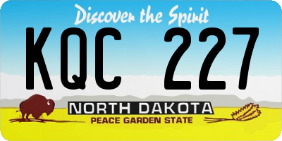 ND license plate KQC227