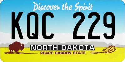 ND license plate KQC229