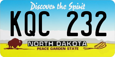 ND license plate KQC232