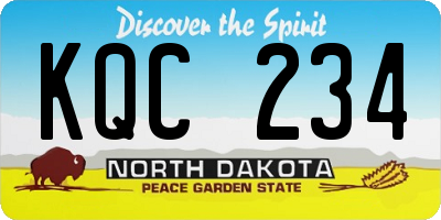 ND license plate KQC234