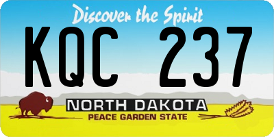 ND license plate KQC237