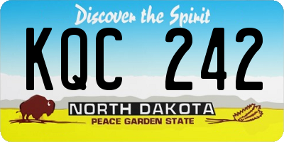 ND license plate KQC242