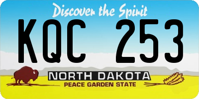 ND license plate KQC253