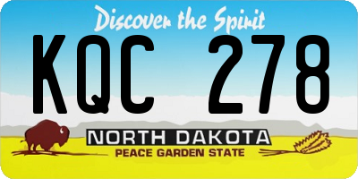 ND license plate KQC278