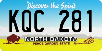 ND license plate KQC281