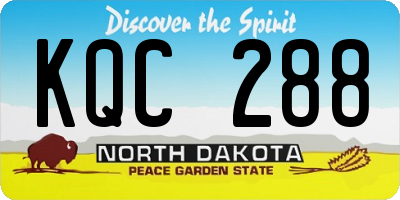 ND license plate KQC288