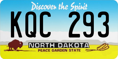 ND license plate KQC293