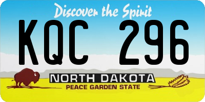 ND license plate KQC296