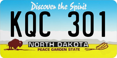 ND license plate KQC301