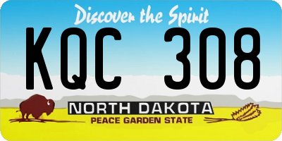 ND license plate KQC308