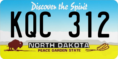 ND license plate KQC312