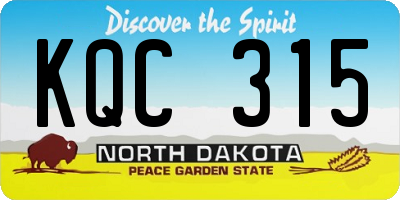 ND license plate KQC315