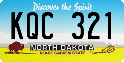 ND license plate KQC321