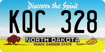 ND license plate KQC328