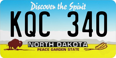 ND license plate KQC340