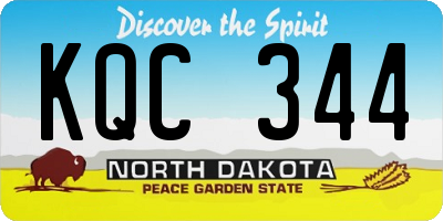 ND license plate KQC344
