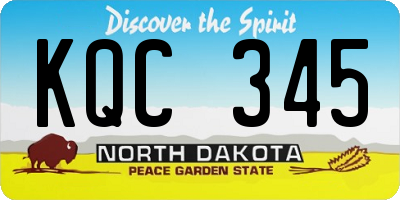 ND license plate KQC345