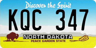 ND license plate KQC347