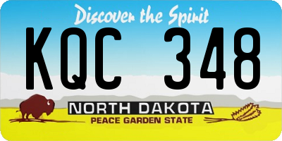 ND license plate KQC348
