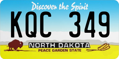 ND license plate KQC349