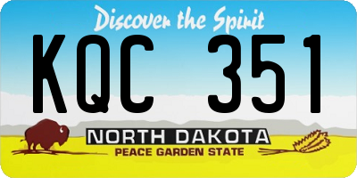 ND license plate KQC351