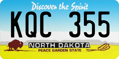 ND license plate KQC355
