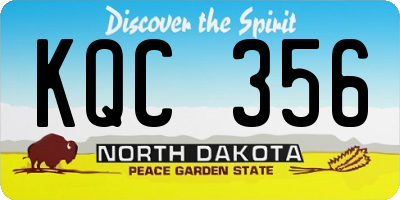 ND license plate KQC356