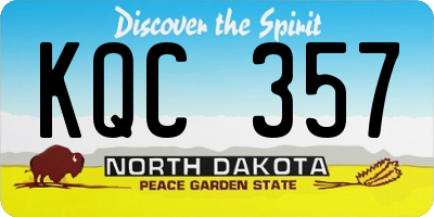 ND license plate KQC357