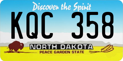 ND license plate KQC358