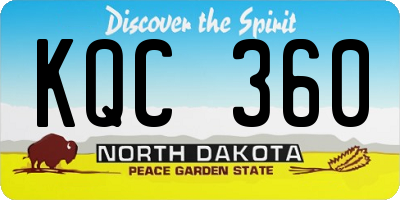 ND license plate KQC360