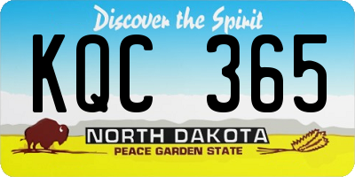 ND license plate KQC365