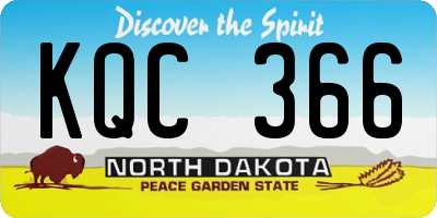 ND license plate KQC366