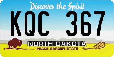 ND license plate KQC367