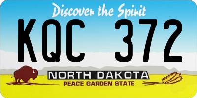 ND license plate KQC372