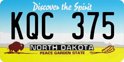 ND license plate KQC375