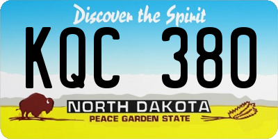 ND license plate KQC380