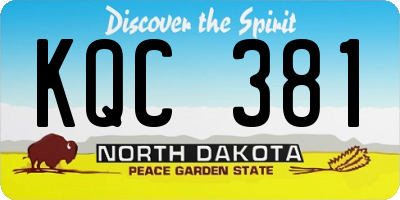 ND license plate KQC381