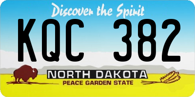 ND license plate KQC382