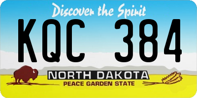 ND license plate KQC384