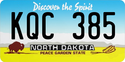 ND license plate KQC385