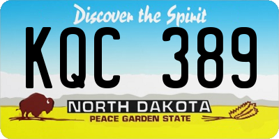 ND license plate KQC389