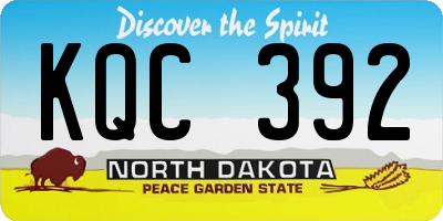 ND license plate KQC392