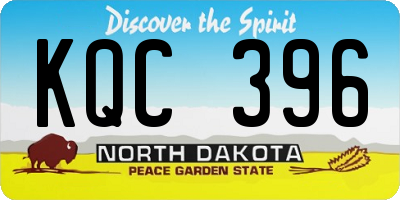 ND license plate KQC396