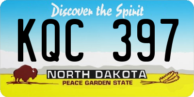 ND license plate KQC397